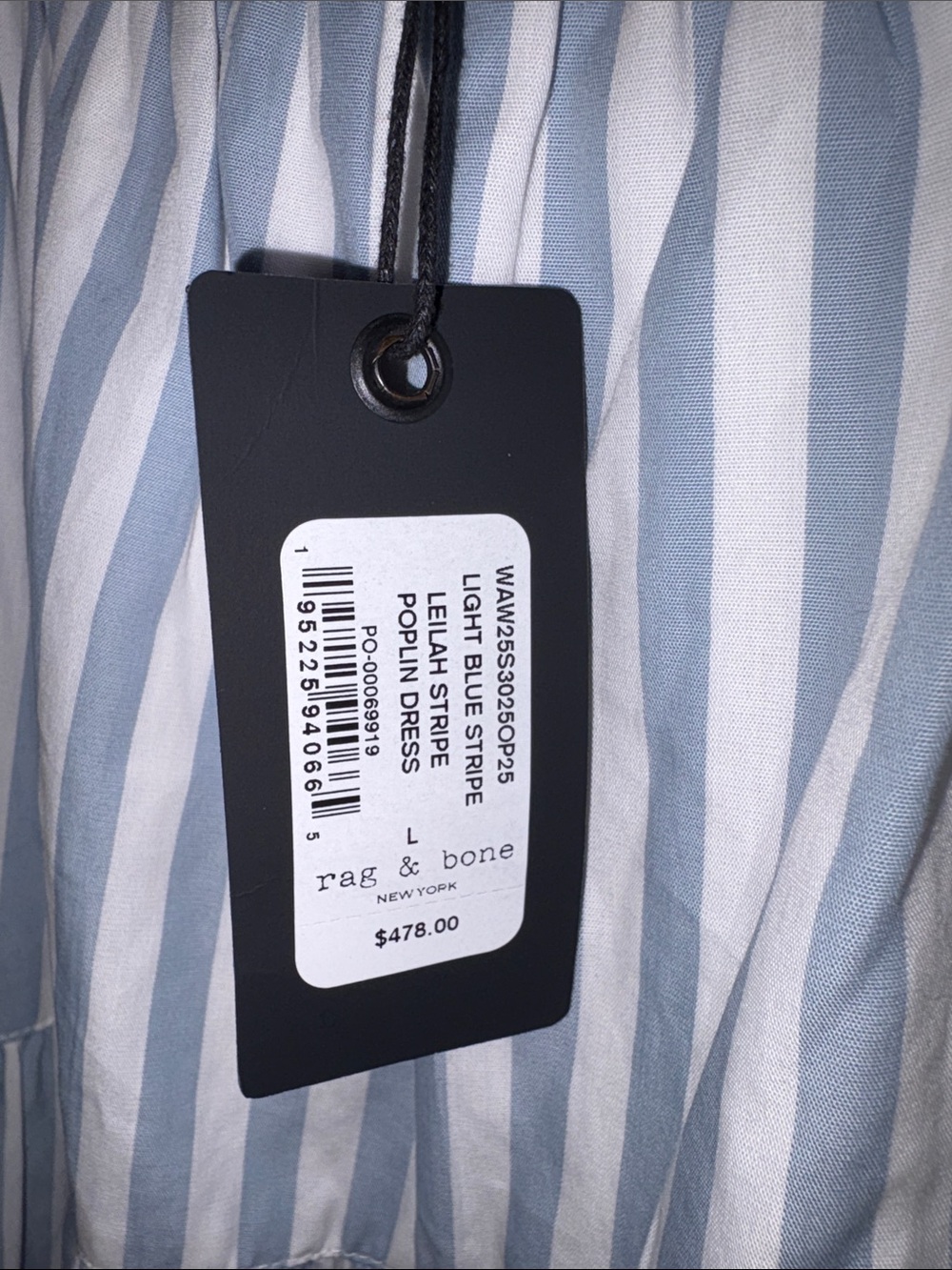 Rag & Bone Leilah Striped Poplin Tiered Maxi Dress - Picture 7 of 9